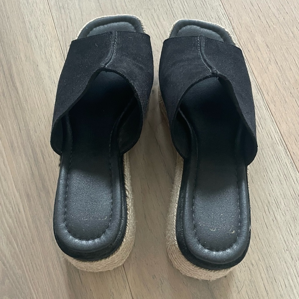 Toni Pons Miriam Wedge in Black Suede Sz 38 - Picture 6 of 9
